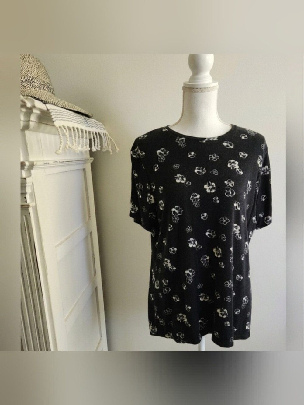 NINE WEST SOFT SPUN FLORAL TEE